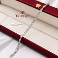 Classic tennis bracelet in 925 silver set with round moissanite